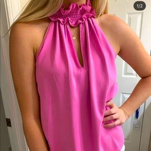 Amanda Uprichard pink Talita top